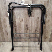 Folding Metal Saddle Rack, Bottom Rack, 2 adjustable Nylon Straps *xc/vgc, clean, mnr scuffs, scratches & rubs
