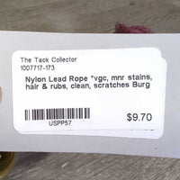 Nylon Lead Rope *vgc, mnr stains, hair & rubs, clean, scratches
