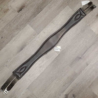 Thick Padded Leather Girth, 2x els, Center D Ring *gc, mnr dirt, stains, rubs & hairy seams, rubs, pills, faded
