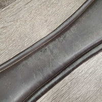 Thick Padded Leather Girth, 2x els, Center D Ring *gc, mnr dirt, stains, rubs & hairy seams, rubs, pills, faded
