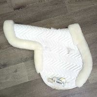 Fitted Sheepskin Hunter Saddle Pad *xc, mnr stains, hair & dirt, Cut Off Tabs
