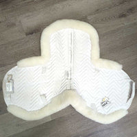 Fitted Sheepskin Hunter Saddle Pad *xc, mnr stains, hair & dirt, Cut Off Tabs
