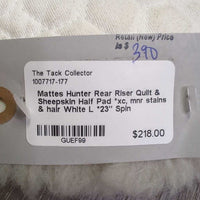 Rear Riser Quilt & Sheepskin Half Pad *xc, mnr stains & hair
