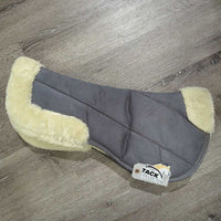 Microsuede & Rolled Fleece Edges Half Pad *vgc, clean, mnr hair, dirty & clumpyspot
