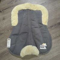 Microsuede & Rolled Fleece Edges Half Pad *vgc, clean, mnr hair, dirty & clumpyspot

