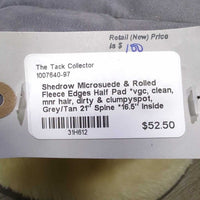 Microsuede & Rolled Fleece Edges Half Pad *vgc, clean, mnr hair, dirty & clumpyspot
