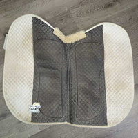 Non Slip Thick Quilt Jumper Saddle Pad *gc, hair, dirty, stains, rubs, pills, dingy, older
