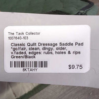 Quilt Dressage Saddle Pad *gc/fair, clean, dingy, older, v.faded, edges: rubs, holes & rips
