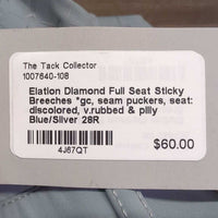 Full Seat Sticky Breeches *gc, seam puckers, seat: discolored, v.rubbed & pilly
