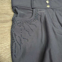 High Waist Full Seat Sticky Breeches, bling *vgc, mnr seam puckers & stain?mark
