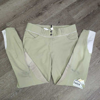 Euro Seat Breeches *vgc, seam puckers, unstitched seam, curled waist, stains
