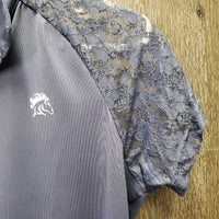 SS Technical Show Shirt, 1/3 Button Up, Lace Shoulders *vgc
