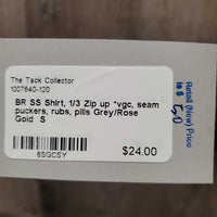 SS Shirt, 1/3 Zip up *vgc, seam puckers, rubs, pills
