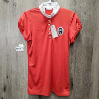 SS Polo Shirt, 1/3 Button Up *gc/fair, snags, pills, rubs, cut tag, dingy collar, older
