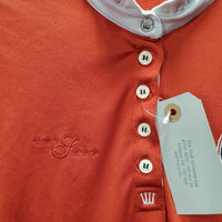 SS Polo Shirt, 1/3 Button Up *gc/fair, snags, pills, rubs, cut tag, dingy collar, older
