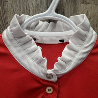 SS Polo Shirt, 1/3 Button Up *gc/fair, snags, pills, rubs, cut tag, dingy collar, older
