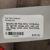 SS Polo Shirt, 1/3 Button Up *gc/fair, snags, pills, rubs, cut tag, dingy collar, older
