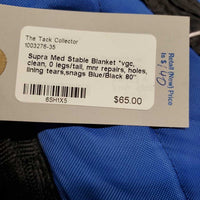 Med Stable Blanket *vgc, clean, 0 legs/tail, mnr repairs, holes, lining tears, snags
