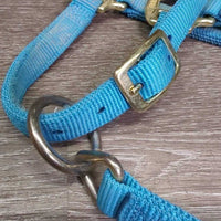 Soft Narrow Nylon Halter, adj, snap *gc, dirty, faded, rubs, frays, stains
