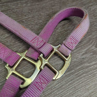 Soft Narrow Nylon Halter, adj, snap *gc/fair, dirty, v.faded, rubs, frays, stains
