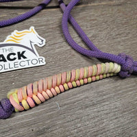 Soft Narrow Nylon Rope Halter, wrapped nose *gc, dirty, faded
