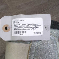Closed Fleece Boots, velcro *gc/fair, rubs, loosing glitter, hair, clumpy, thin spots
