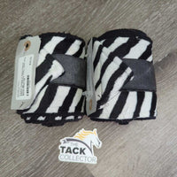 2 Zebra Fleece Polos *gc, clumpy, hairy, clean, linty
