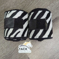 2 Zebra Fleece Polos *gc, clumpy, hairy, clean, linty

