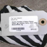 2 Zebra Fleece Polos *gc, clumpy, hairy, clean, linty

