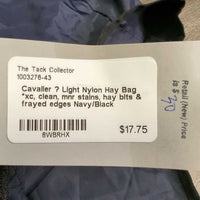 Light Nylon Hay Bag *xc, clean, mnr stains, hay bits & frayed edges
