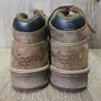 JUNIORS Roper Boots, lace *gc/fair, mnr residue, shavings & scuffs, faded, thin & holey edges
