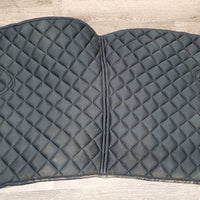 Satin Quilt Dressage Pad, 1x piping *gc, mnr hair, dirt, hay, puckers, curled edges, faded
