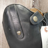 JUNIORS Field Boots, laces *gc, clean, gunk, rubs, undone stitching, Loose Toe Sole-R
