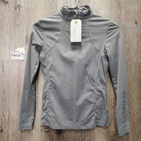 JUNIORS LS Shirt, 1/4 Zip up *gc, shrunk?v.puckered seams
