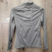 JUNIORS LS Shirt, 1/4 Zip up *gc, shrunk?v.puckered seams
