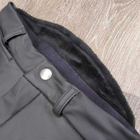 JUNIORS High Back Euro Seat Pleather Fleece Lined Winter Breeches *vgc/gc, mnr stains?dirt, seam puckers
