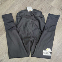 JUNIORS High Back Euro Seat Pleather Fleece Lined Winter Breeches *vgc/gc, mnr stains?dirt, seam puckers
