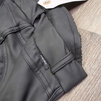 JUNIORS High Back Euro Seat Pleather Fleece Lined Winter Breeches *vgc/gc, mnr stains?dirt, seam puckers
