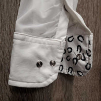 JUNIORS LS Sun Show Shirt, 1/3 Snap up, magnetic Collar, mesh sleeves *gc, seam puckers, loose/puckered collar
