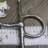 Thin French Link Full Cheek Bit, flat center bar *gc, v.dirty, scratches, thick residue, stains
