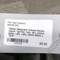 Neoprene Closed Boots, velcro *gc/fair, hair, dirt, stains, older, rust, rubs, slices
