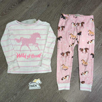 LS Pyjama Shirt & Pants "Wild at Heart" *gc, mnr hair, dingy, stains
