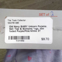 BABY Unicorn Pajama Set: Top & Bottoms *vgc, mnr faded
