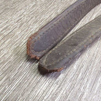 Soft Nylon Lined Stirrup Leathers *gc/vgc, dirty, residue, chewed edges, pulled threads, scrapes, dirt jockies, tacky/sticky
