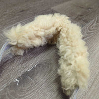 Nylon Halter, Sheepskin Lined Nose & Crown, snap *gc, v.stained, clumpy, dirt?, older, stiff fleece edges
