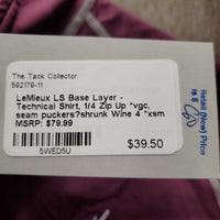 LS Base Layer - Technical Shirt, 1/4 Zip Up *vgc, seam puckers?shrunk
