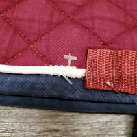 Quilt Jumper Saddle Pad, 1x piping *gc, clean, mnr rubs, threads, holey edges, faded, pills, puckers
