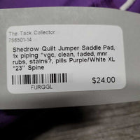 Quilt Jumper Saddle Pad, 1x piping *vgc, clean, faded, mnr rubs, stains?, pills
