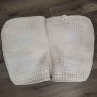 7 Pc SANTA Set: Saddle Pad, Santa & Reindeer Hats, 4 Leg Wraps *vgc, clean, mnr hair, rubs, pills & stains
