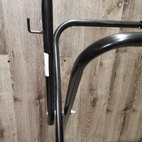 Metal Folding Saddle Rack, Metal Bottom Rack *vgc, clean, scuffs, peeled & rusty spots, top strap: pulled off of rivet